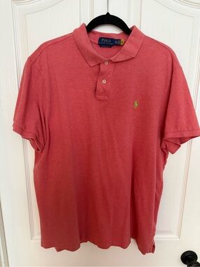 Ralph Lauren Men's Coral Polo with Green Pony